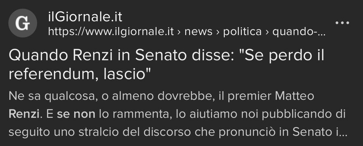 <a href="/matteorenzi/">Matteo Renzi</a> Parlando di dimissioni, stiamo ancora aspettando quelle che lei aveva promesso.