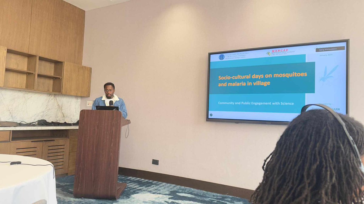 MARCAD7's tweet photo. #MARCADPlus PhD Fellow, @akhysarr, awarded a #CommunityEngagement grant by @SciforAfrica, is presenting his project at the SFA Foundation meeting organized to support awardees in the effective implementation of their projects.

 #Malaria #Engagement #Awareness #Publicengagement https://t.co/gm3mPlkQ6M