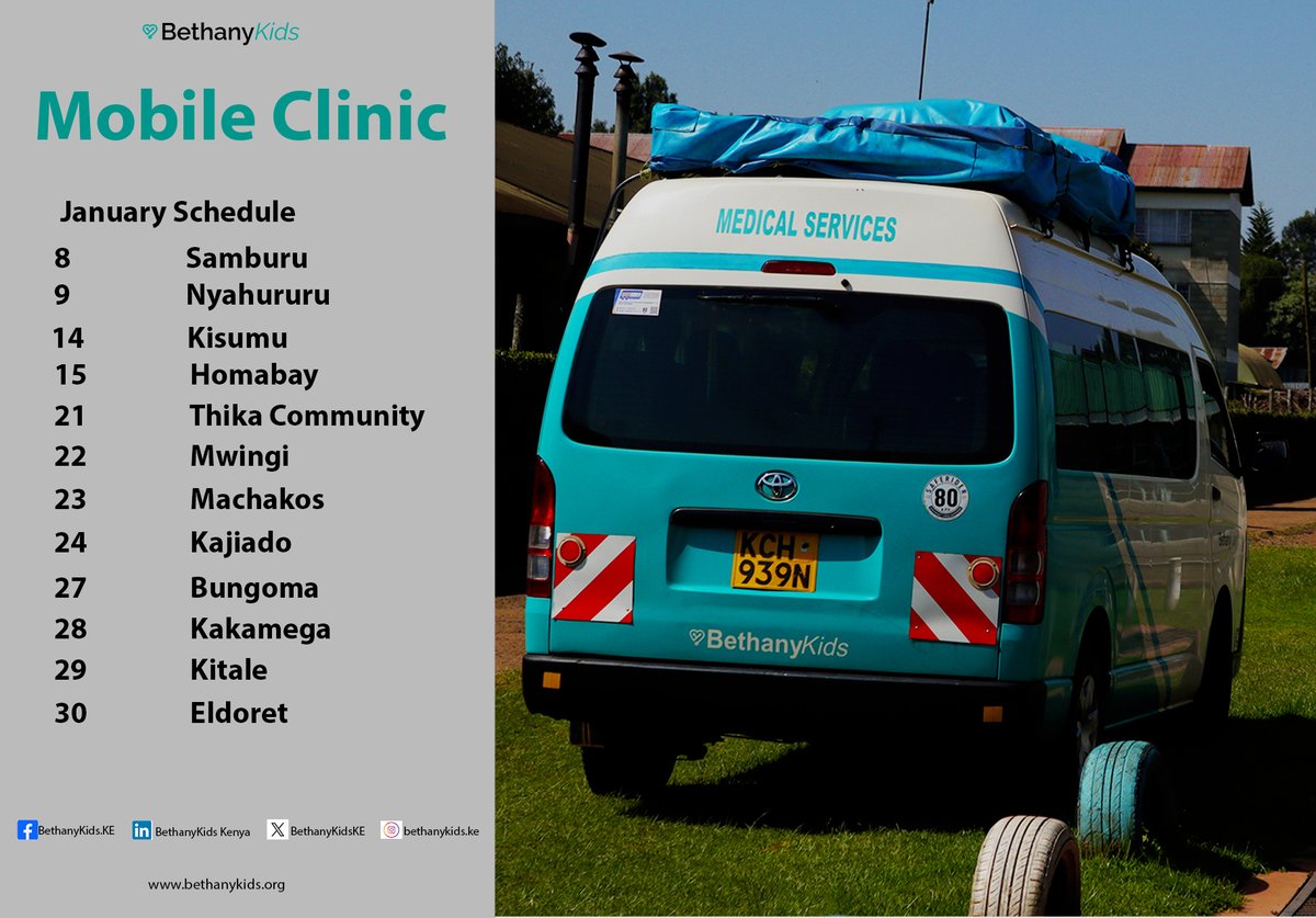 BethanyKidsKE's tweet photo. As we approach the end of January 2025, we request our clients to take note of the remaining mobile clinics and avail themselves of assessments and follow-ups.
We are in Mwingi today.
#LoveHeals
#BethanyKidsKenya
#MobileClinicProgram
#20yearsimpactinglives https://t.co/00FMdf9eJc