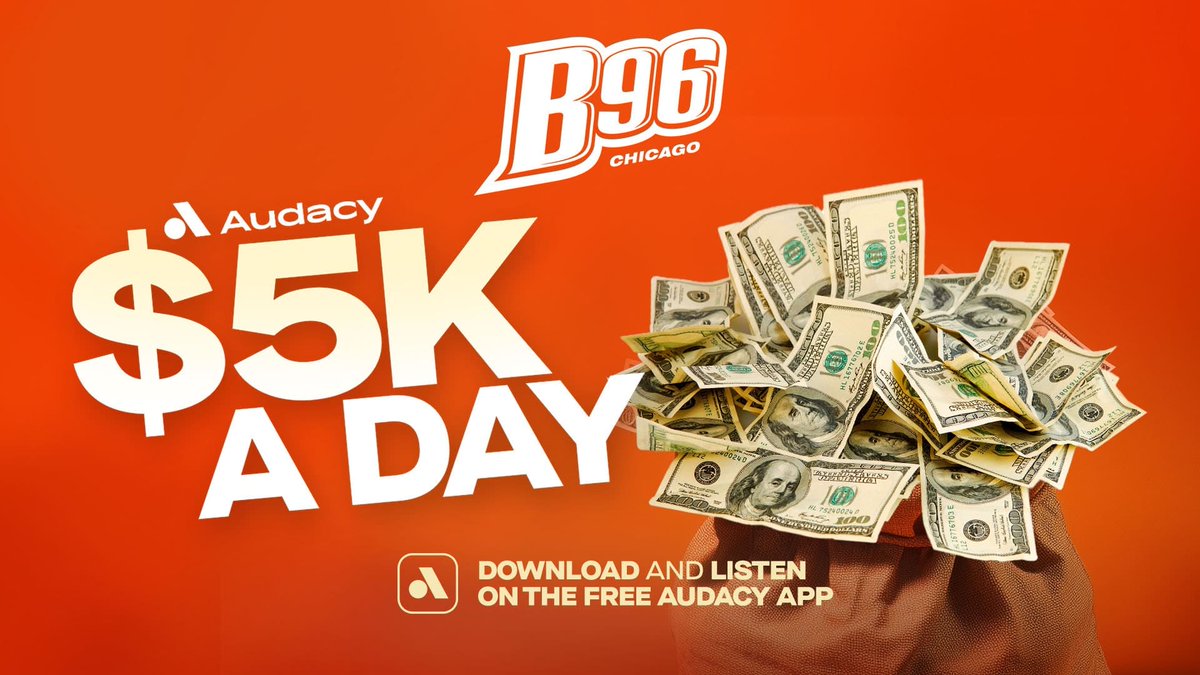 Enter to win with Audacy! Download the Audacy App and listen to B96 on the App for a chance at $5,000!