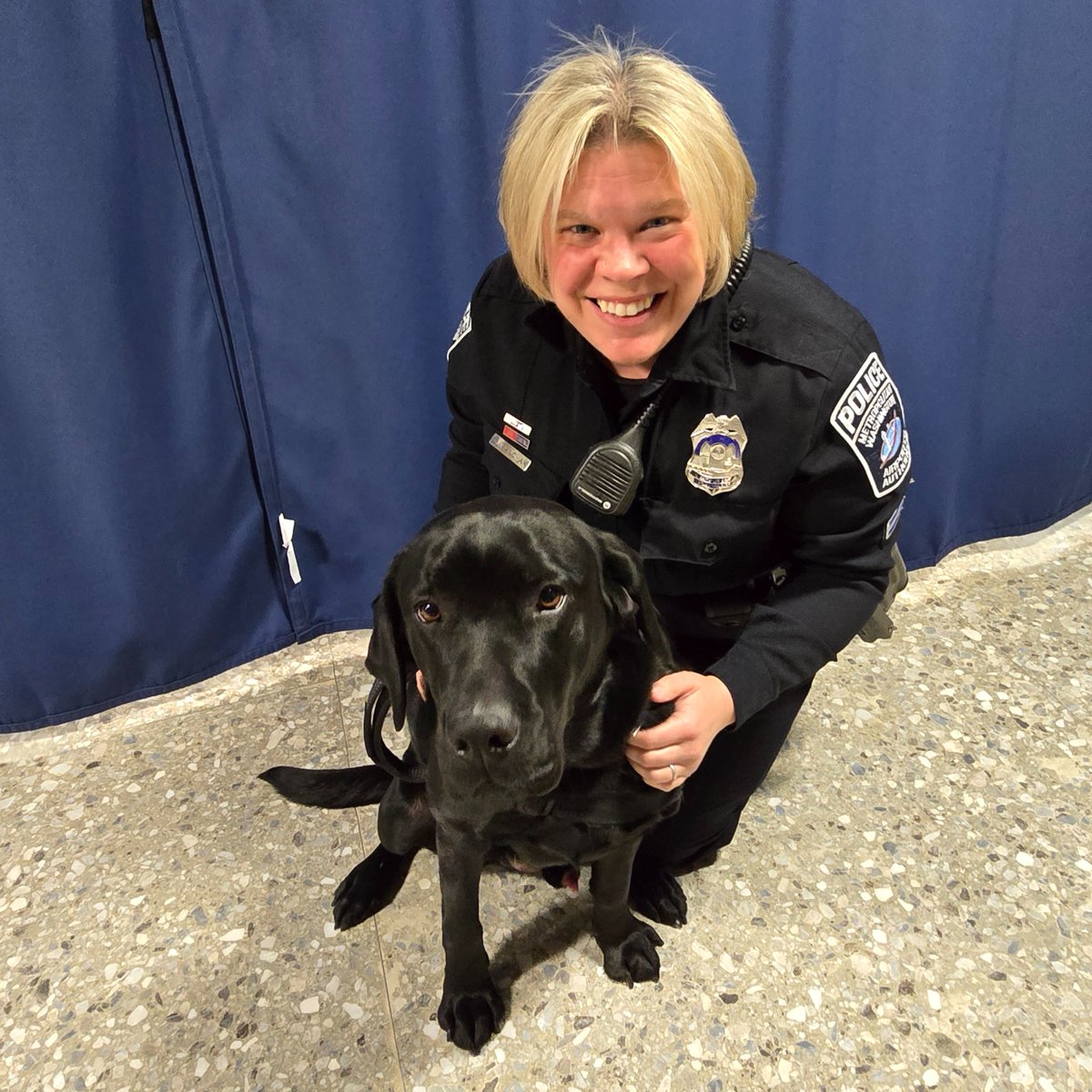 mwaapd's tweet photo. Cpl. Franchak, one of our seasoned IAD officers and member of our peer support team, sharing a heartwarming moment with Tiller ๐พ
#TillerTuesday #MWAAPD #MuttsWithAMission #FacilityDog #PeerSupport https://t.co/Iv1lIfzAG7