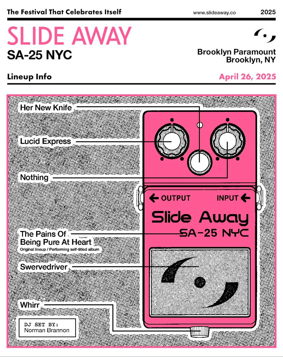 swervedriver's tweet image. Excited to announce that we will be playing Slide Away festivals in New York and Los Angeles in 2025 🎸🎸