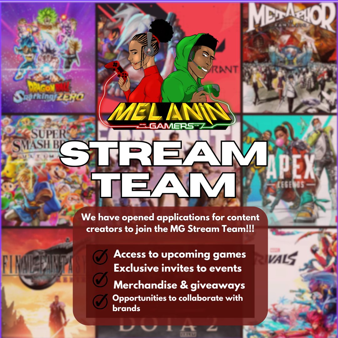 🥳 Announcement 🥳 

We are excited to announce that we have opened up applications for content creators to join MG's Twitch Stream Team!

Deadline: 2nd February 

Link: bit.ly/4h1iJGV