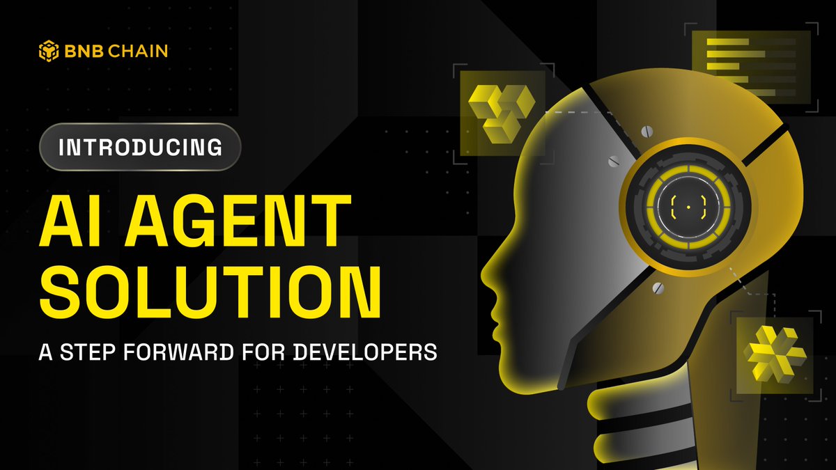 BNBCHAIN's tweet photo. Easily create your own AI agent with our new AI Agent Solution 🤖 

Whether you're a seasoned developer or just getting started, we’re making it simple to build, scale, and monetize decentralized AI agents.

Here’s how we’re bringing AI and Web3 together 👇

What’s an AI agent?

It’s an autonomous software that uses AI to interact, make decisions, and perform tasks. With our tools, these agents can now integrate seamlessly into Web3 systems, opening up endless possibilities for innovation.

Our AI Agent Solution gives you everything you need to start building. At its core, our solution provides customizable Agent Kits designed for different needs.

🔗 https://t.co/DUKmYKx7Qw

Here’s a breakdown:

1️⃣Eliza:
A versatile AI agent built for flexibility.

🔸Works with OpenAI, Claude, Llama, and others
🔸Handles blockchain tasks like token minting and staking
🔸Integrates with social platforms for consistent interactions
🔗https://t.co/Tae8OPtGHc

2️⃣ShellAgent:
Perfect for beginners with its no-code framework.

🔸Build agents easily with a user-friendly interface
🔸Host and monetize your work on the @myshell_ai Agent Marketplace
🔸Scalable and adaptable for various use cases

🔗https://t.co/EBAiQN9Alo

3️⃣@termix_ai:
For developers who want full customization.

🔸Drag-and-drop workflows for custom builds
🔸On-chain operations without intermediaries
🔸Tokenization options to monetize your agents

🔗 https://t.co/LTZOfCxgMT

4️⃣@ReadOnMe3 (REVOX):
Designed for fast, accessible development.

🔸Low-code tools for quick builds
🔸Marketplace for collaboration and monetization
🔸Supports on-chain transactions and smart contract interactions

🔗https://t.co/TZWOZKRA5g

Ready to explore? Here are some platforms to get started:

🔸 @CryptoEternalAI: Interact with AI personas
🔸 @jamaiagent: Customize AI agents for unique tasks
🔸 @myshell_ai: Build and explore AI-native apps
🔸 BadAI by @badmeme_coin: Simplify collaborative agent creation

BNB Chain's AI Agents Competition offers $10,000 in BNB and support through the AI Fast Track Program to developers creating standout AI-powered applications. See below link for more
🔗https://t.co/SaSLOupJIz

Whether you’re looking to create your first AI agent or enhance your current projects, we’re here to help. Explore the tools, join the competitions, and be part of the future of decentralized AI.

Learn more and get started 👇
https://t.co/b3XXqSgqTe