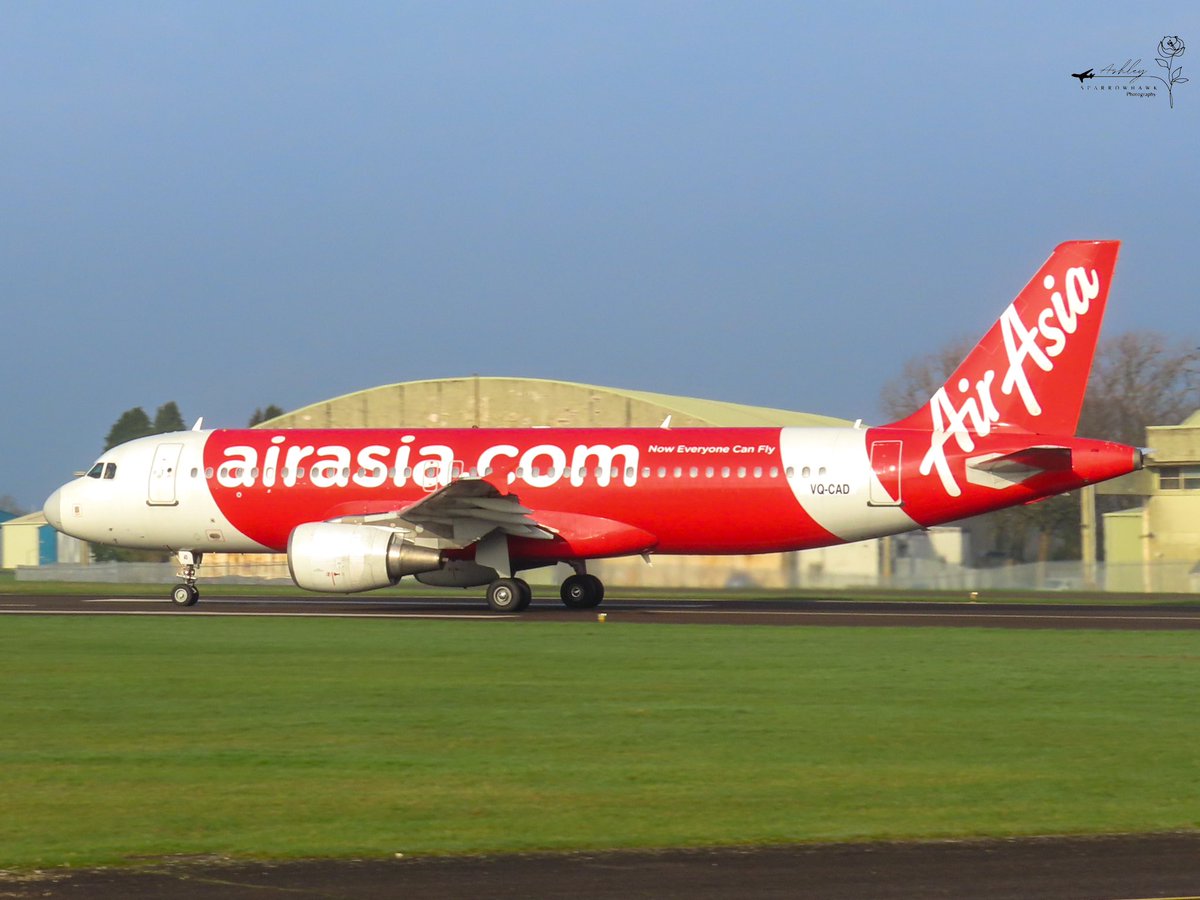 First Airliner departure from Cotswold Airport today. VQ-CAD Ex AirAsia Airbus A320 has departed to Bucharest to join the HelloJets fleet.