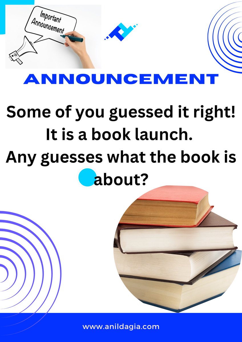 anildagia's tweet image. 📖✨ The Secret’s Out! 

WOW! Some of your guesses yesterday were spot on... It’s official—I am launching a BOOK! 
But here’s the twist: Can you guess what the book is about?
🎯 Drop your guesses in the comments below!👇

#BookLaunch #BigReveal #CuriosityUnleashed #AnilDagia