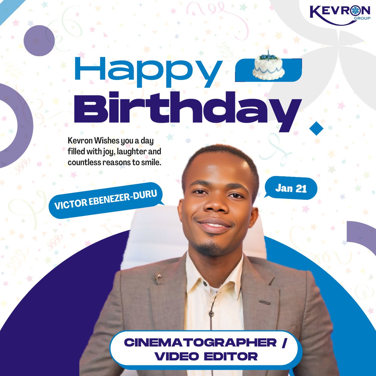 GroupKevron's tweet photo. 🎉 Happy Birthday to Kevron’s talented Cinematographer &amp; Video Editor! 🎥 

Your creativity turns ideas into stunning visuals that inspire and engage. 

Cheers to another year of brilliance and storytelling magic! ✨

#KevronGroup #KevronBirthdays #MPED #HappyBirthday https://t.co/ijvEJbWUSn
