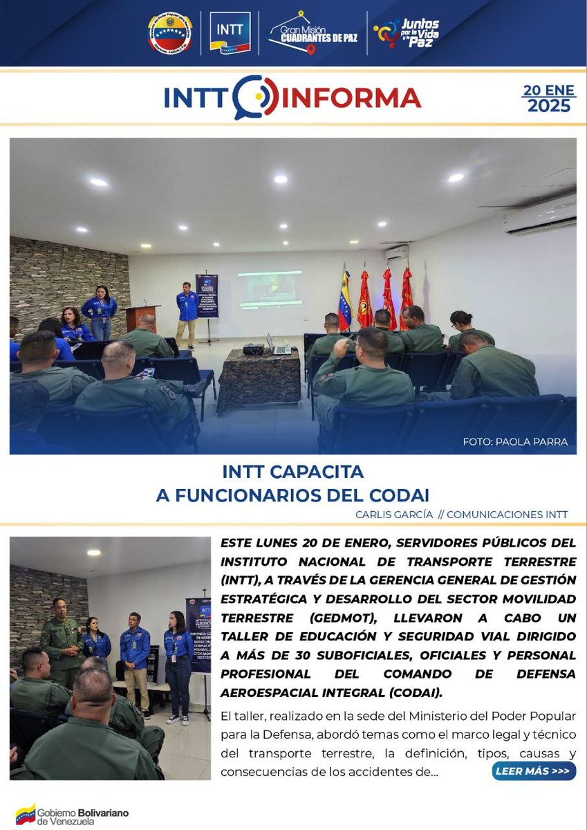 InttContigo's tweet photo. #INTTInforma| INTT capacita a funcionarios del CODAI Lee más https://t.co/ZPShP3lXi3 https://t.co/8o6RAURGjK