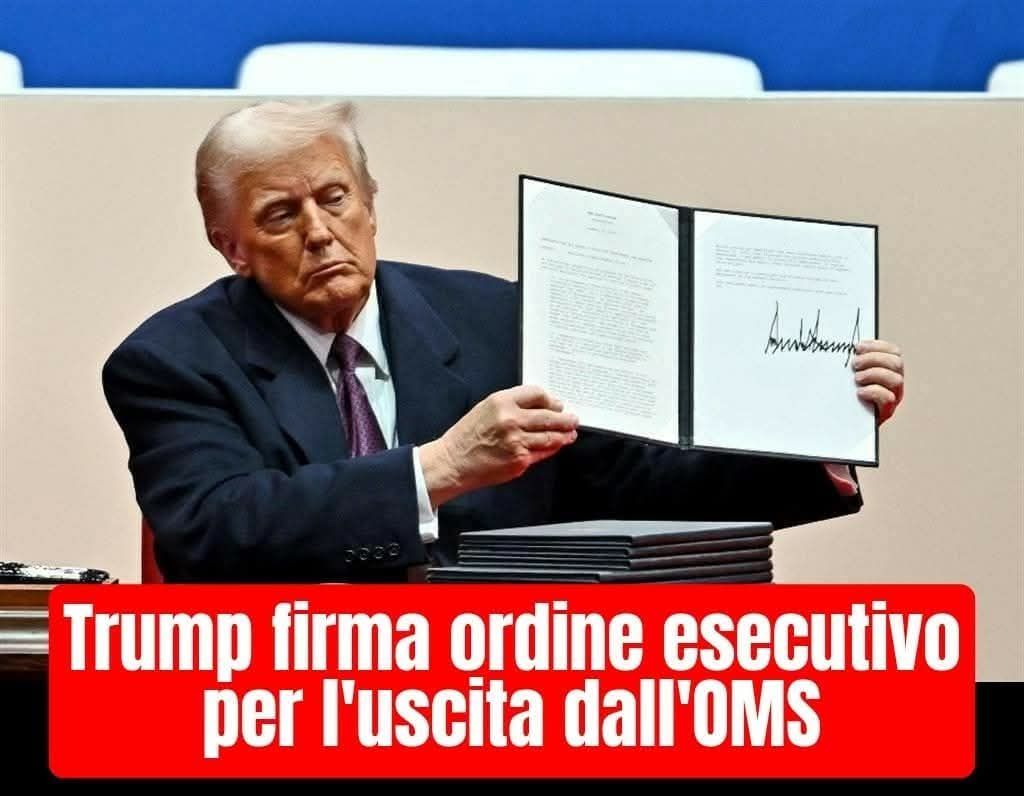 AgainCarlakak's tweet photo. TRUMP MANTIENE LA PROMESSA:
USA SUBITO FUORI DALL' OMS

Nel rispetto della promessa fatta in campagna elettorale Trump poco dopo il suo insediamento ha immediatamente firmato l'uscita degli Usa dall'Organizziazione M(afiosa) della Sanità https://t.co/4pbbBOXQnl