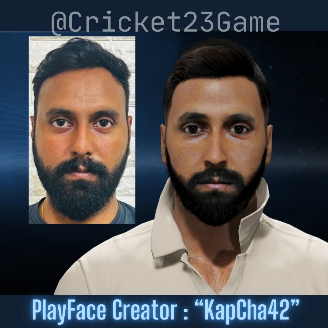 Cricket23game's tweet photo. #Cricket24 #Playface #Update 
Created a Custom #Playface of "Abhimanyu Devaiah"
now to use in Cricket 24, a pluperfect 🏏Game 🎮 from @BigAntStudios 
 
👍Wishing him all the best for his Virtual 🏏Career Mode.

▶Community Creator : "KapCha42"

👉Want yours to be created ❓
-----
Hit❤
-----
✅Follow & Join for Quick Updates
📍Discord : https://t.co/LHJb3vdgKC
& 
X (Twitter) Cricket24 PlayFace Community :
https://t.co/JfYJ7W3tLr