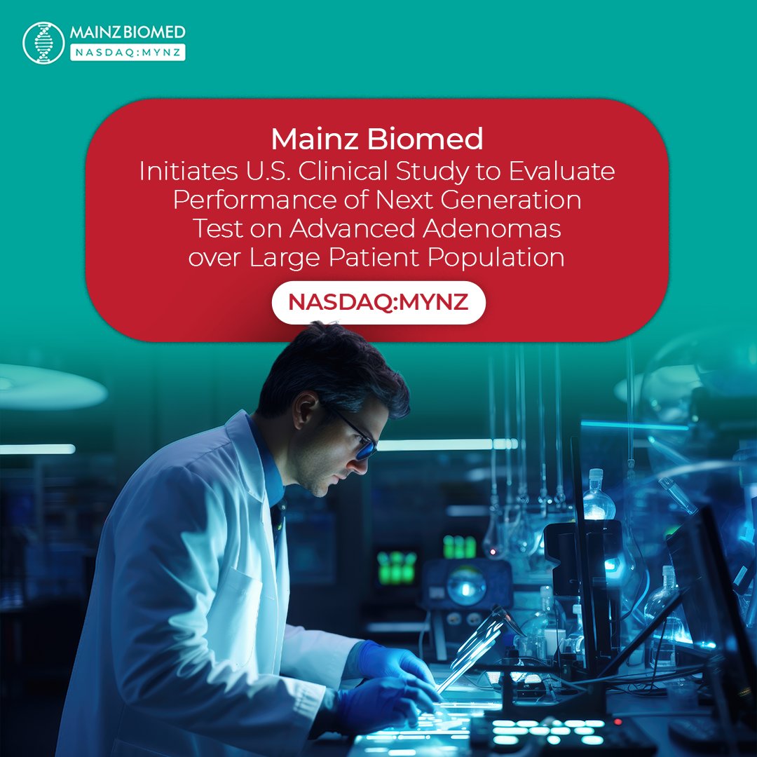 Mainz Biomed initiates the eAArly DETECT 2 U.S. study to evaluate its next-gen test for advanced adenomas in 2,000 average-risk patients. Enrollment ends mid-2025, with results expected in Q4 2025.

Learn more: mainzbiomed.com/mainz-biomed-i…

$MYNZ #StockMarket #StockAlert #GrowthStock