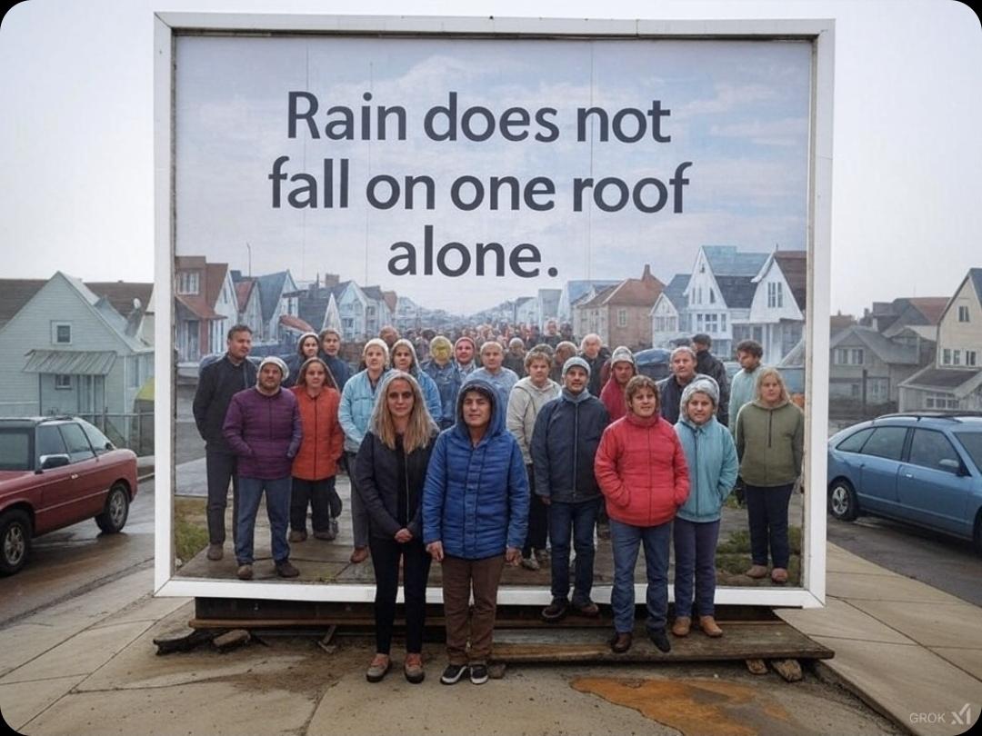 Rain does not fall on one roof alone.

Blessings don’t come to one person alone. 

Life’s challenges and success are shared. 

What you give out often comes back to you in unexpected ways. 

Keep spreading kindness and love, your time will come too.