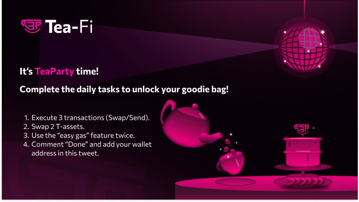 TeaParty Day 7 is Here! 🎉

New tasks are live and ready for you to take on. Complete them, stack those rewards, and finish the first TeaParty week strong. 🔥