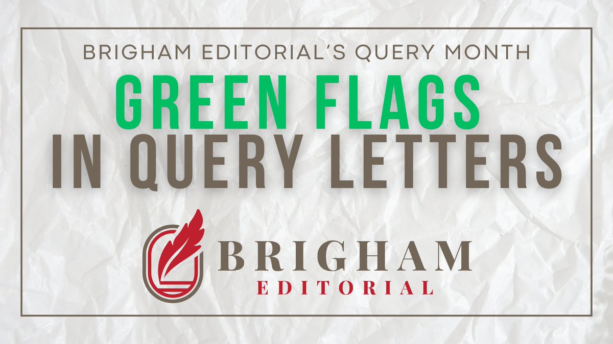 Brigham Editorial Query Month, Day 21: GREEN FLAGS in query letters that make agents raise their eyebrows and sit up a little straighter in their chairs.

If we did red flags yesterday, we've gotta do green flags today, right?

Green Flag #1 - Efficiency

I've read half a billion