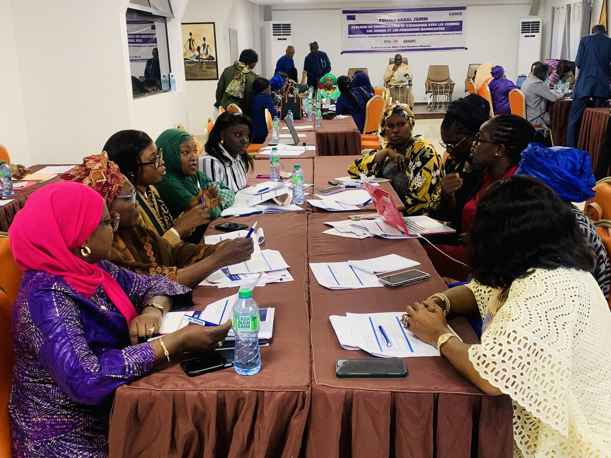 Dans le cadre du projet Saxal Jamm, Roajelf / Sn participe ce mardi 21 janvier 2025 à l’atelier de consultations et d’échanges avec les femmes, les jeunes et les personnes handicapées initié par l’Ong 3D, Gradec et le COSCE.