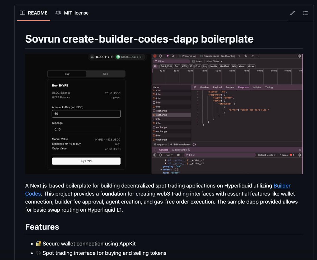 github.com/sovrun-hl/crea…

Releasing our open-source repo also today for a boilerplate template for Builder Codes dapps (gets you from 0 to 100 much faster than fiddling by yourself with just the docs), sets the foundation for our upcoming in-game integrations as well! Inviting