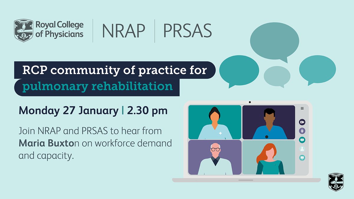 National Respiratory Audit Programme (@nrapaudit) on Twitter photo 📣RCP Community of Practice for Pulmonary Rehabilitation!
Join <a href="/NRAPaudit/">National Respiratory Audit Programme</a> and <a href="/PRaccreditation/">PR services accreditation scheme (PRSAS)</a> for our first session of 2025! Hear from Maria Buxton on workforce demand and capacity. Register here: events.teams.microsoft.com/event/b447ac00… 📣RCP Community of Practice for Pulmonary Rehabilitation!
Join <a href="/NRAPaudit/">National Respiratory Audit Programme</a> and <a href="/PRaccreditation/">PR services accreditation scheme (PRSAS)</a> for our first session of 2025! Hear from Maria Buxton on workforce demand and capacity. Register here: events.teams.microsoft.com/event/b447ac00…