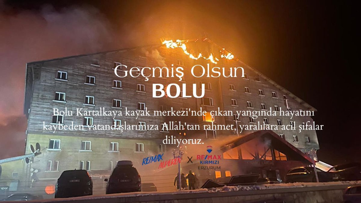 Bolu Kartalkaya kayak merkezi'nde çıkan yangında hayatını kaybeden vatandaşlarımıza Allah'tan rahmet, yaralılara acil şifalar diliyoruz. 
. 
#bolukartalkaya #boluyangın #Bolu #yangın