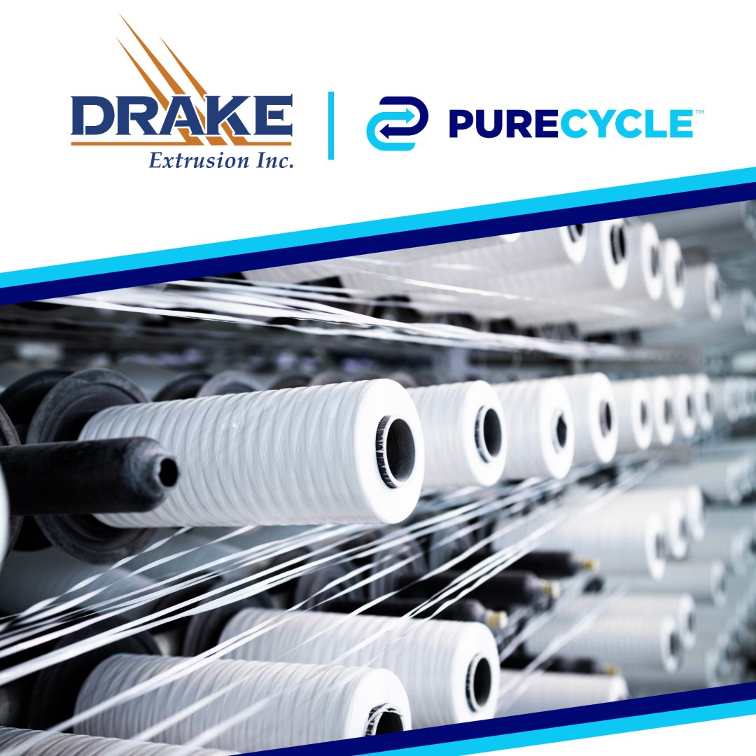 PureCycleTech's tweet image. Drake Extrusion has purchased nearly 500,000 pounds of PureCycle Resin following the successful production of continuous filament yarns. We're thrilled about the positive impact this will have on the fiber industry and textile circularity.

Read more: purecycle.com/blog/drake-pur…