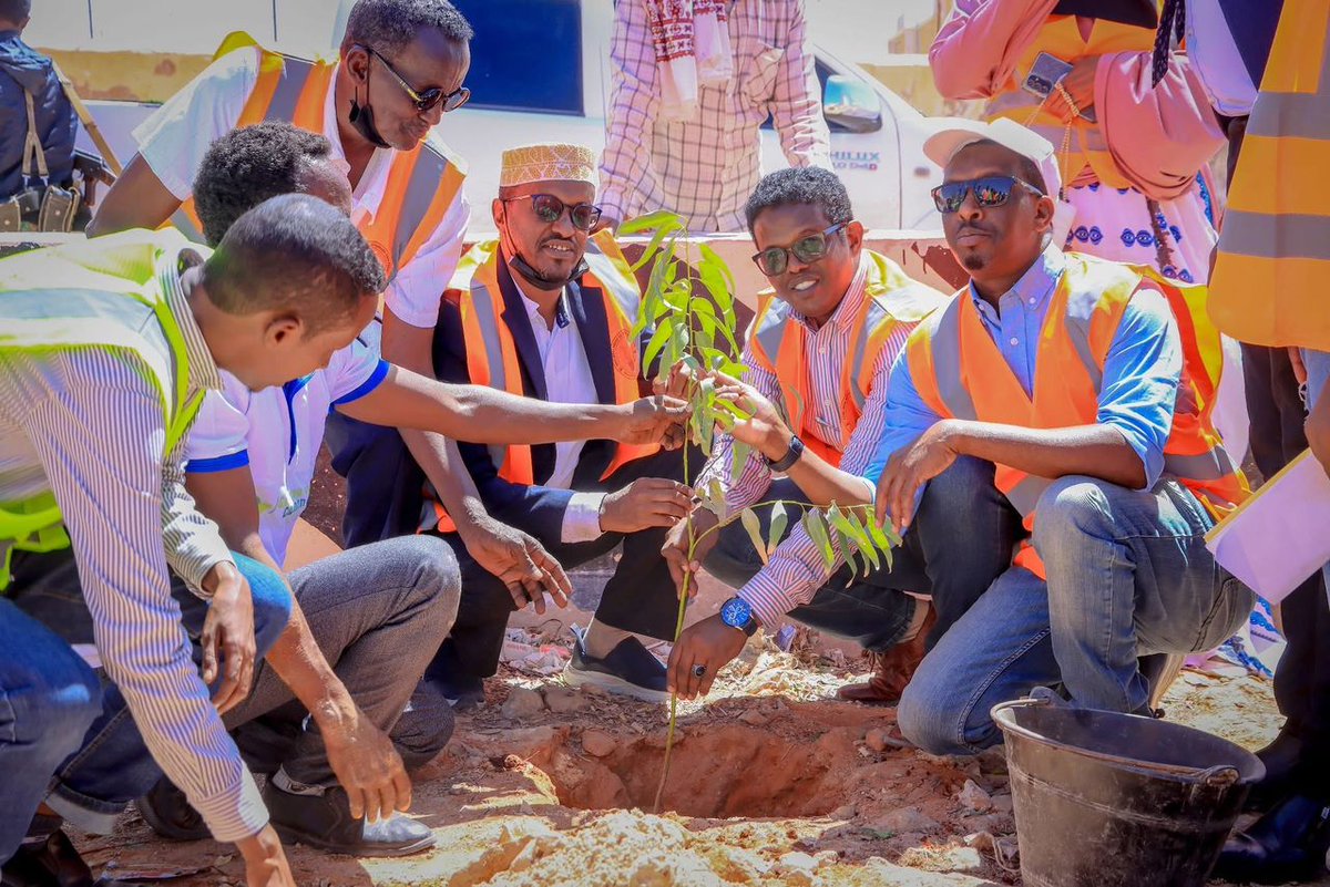 SiHubSomalia's tweet photo. Excited to launch the #GreeningGalkacyo initiative today in collaboration with Galkacyo Municipality. This initiative, supported by our partner @lminternationa1 aims to mitigate climate change and create green jobs in Somalia. Together, we’re building a #SmartGreenGaalkacyo https://t.co/CSWEQfjBVu