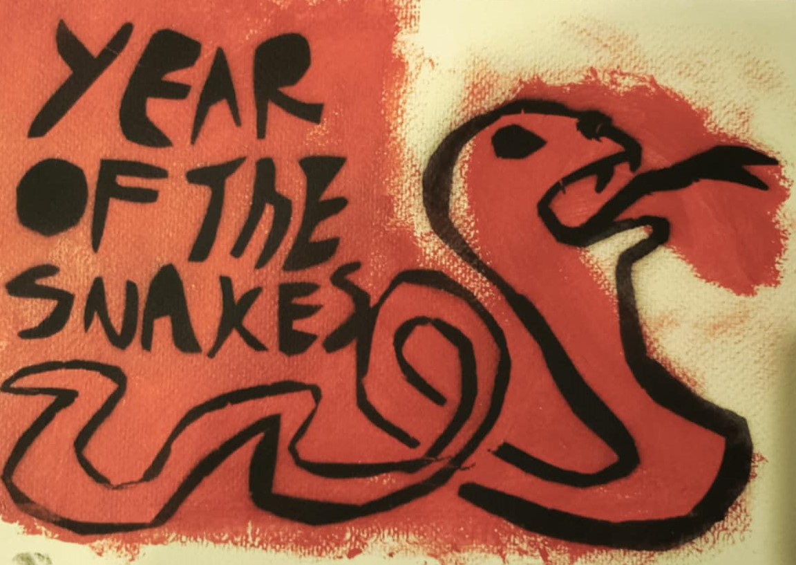 dead_mansmoking's tweet photo. Chinese new year postcard 
for those who need it 

made by me 
acrylic and stenciling https://t.co/EZjQ2MMx9m