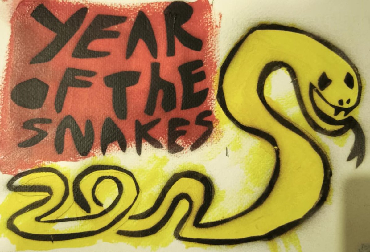 dead_mansmoking's tweet photo. Chinese new year postcard 
for those who need it 

made by me 
acrylic and stenciling https://t.co/EZjQ2MMx9m