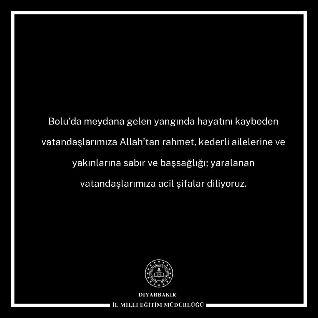 GEÇMİŞ OLSUN BOLU

Bolu’da meydana gelen yangında hayatını kaybeden vatandaşlarımıza Allah’tan rahmet, kederli ailelerine ve yakınlarına sabır ve başsağlığı; yaralanan vatandaşlarımıza acil şifalar diliyoruz.