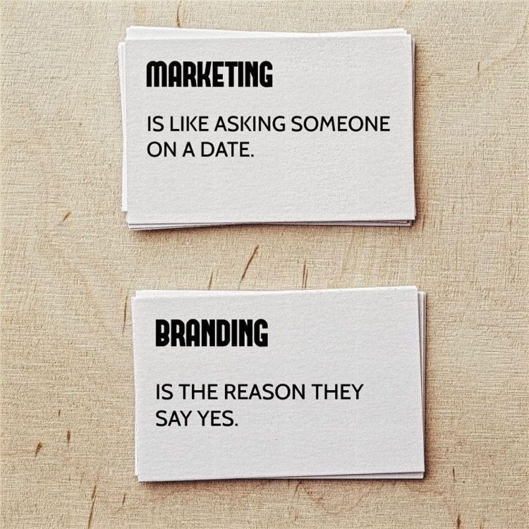 Marketing is like asking someone on a date.

Branding is the reason they say yes.