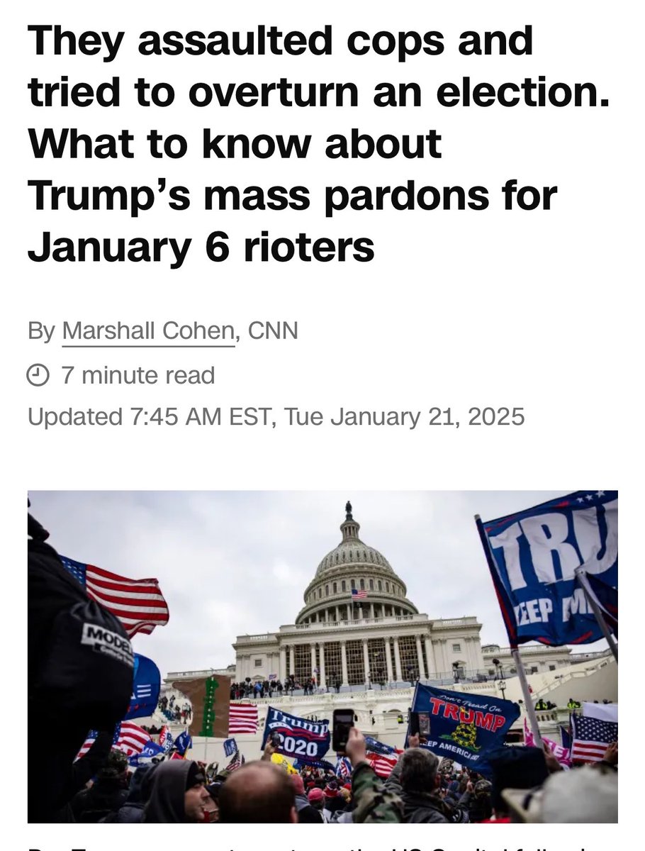 RpsAgainstTrump's tweet photo. Has any Republican in Congress criticized Trump for pardoning violent rioters who assaulted police officers?

You lose the right to say you “back the blue” if you don’t denounce these abhorrent pardons. https://t.co/obQ2Cfm3Un