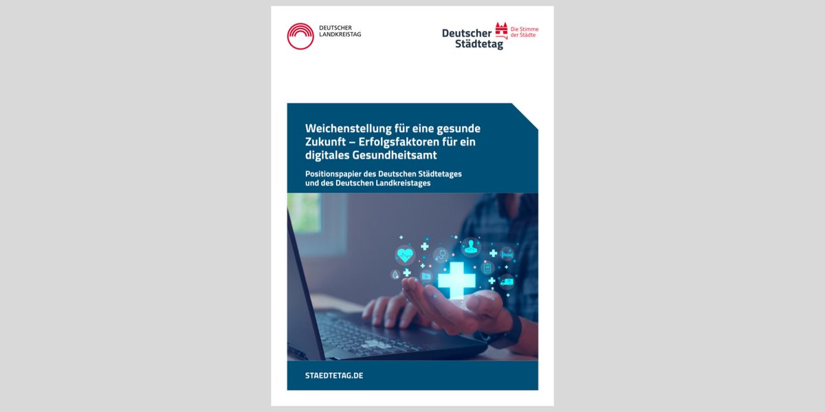 Neu erschienen!
#Positionspapier zu #Digitalisierung im #Gesundheitswesen und der #Gesundheitsämter: 
In ihrem gemeinsamen Papier beschreiben Deutscher Städtetag &amp; Deutscher Landkreistag die Herausforderungen und stellen konkrete Forderungen auf.
🔗staedtetag.de/files/dst/docs…