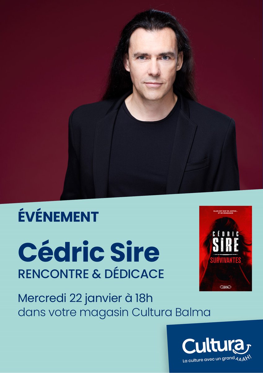 Prochaine rencontre 👉 au Cultura de Balma mercredi 22 janvier à partir de 18h. #survivantes #thriller #toulouse