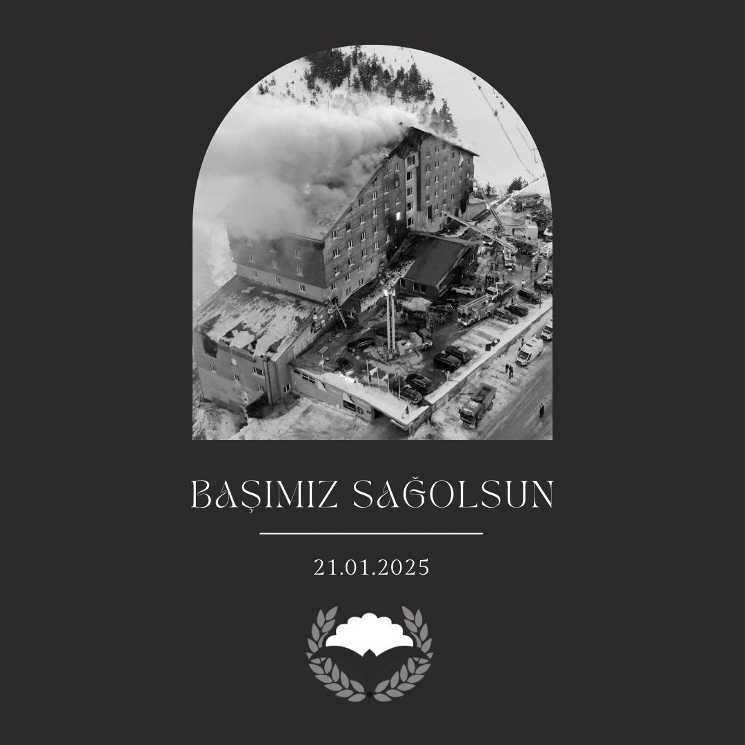 Bolu Kartalkaya Kayak Merkezindeki bir otelde çıkan yangın sonucu hayatını kaybeden vatandaşlarımıza Allah’tan rahmet; kederli ailelerine başsağlığı ve sabır; yaralı vatandaşlarımıza acil şifalar dileriz.
