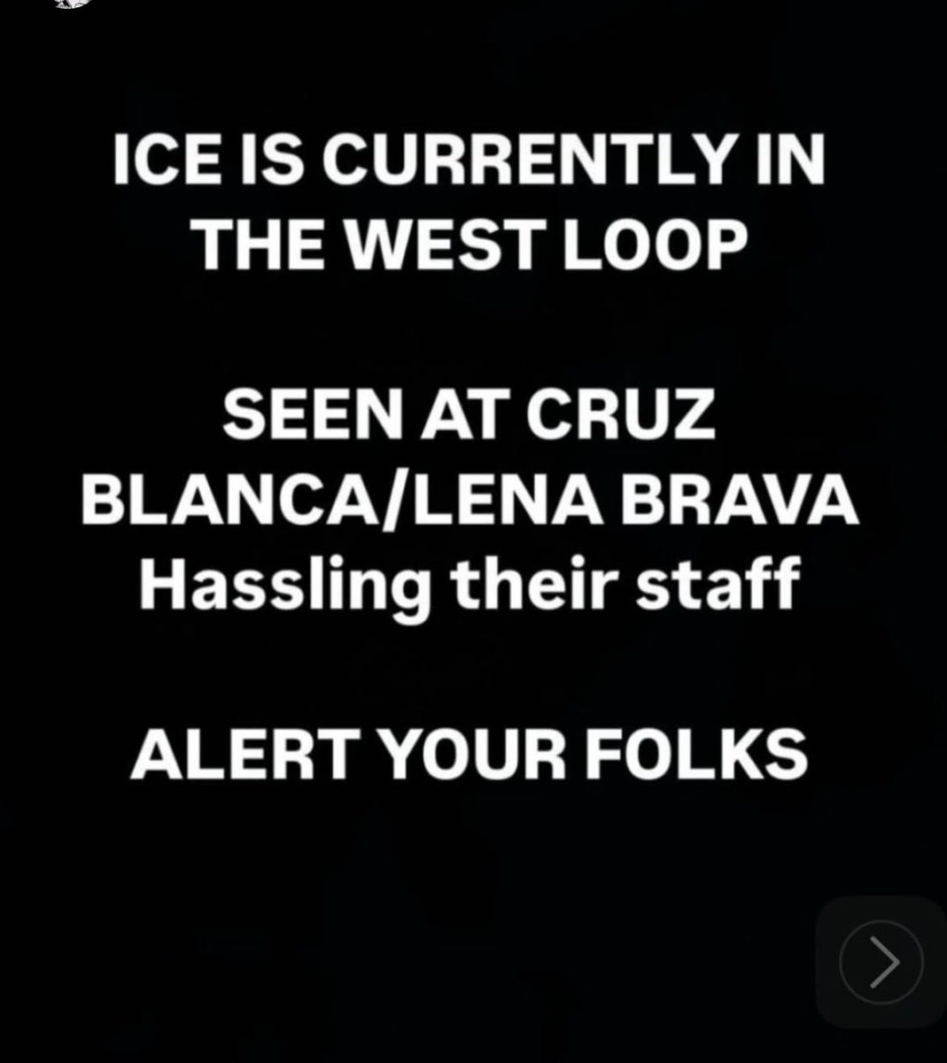 one of my irls living in chicago shared this 20 minutes ago. please be safe out there.