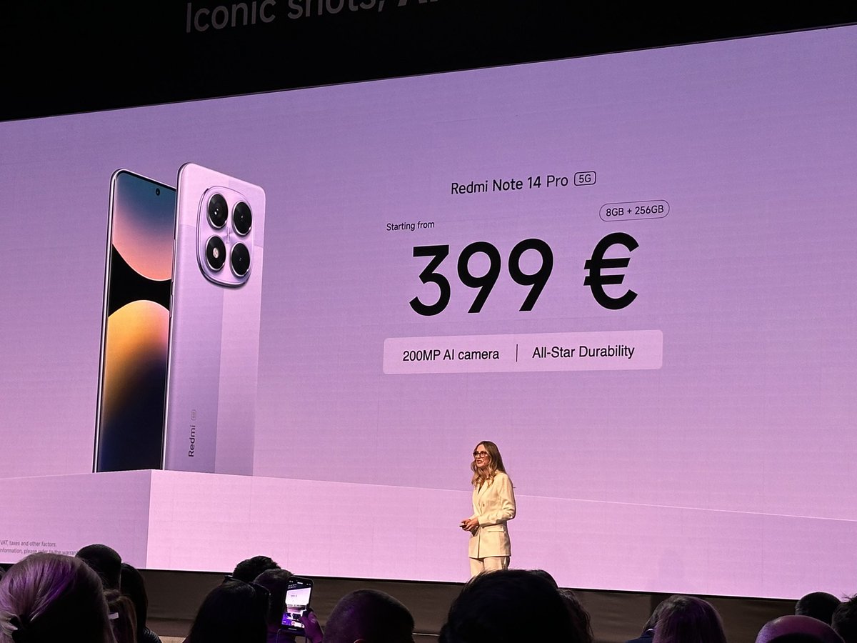 mobile_si's tweet photo. In še cene. Od 199€ za vstopno 14-tico do 469€ za najzmoglivejši model plus #RedmiNote14Series @XiaomiSlovenija https://t.co/VAlqdMy3Vl