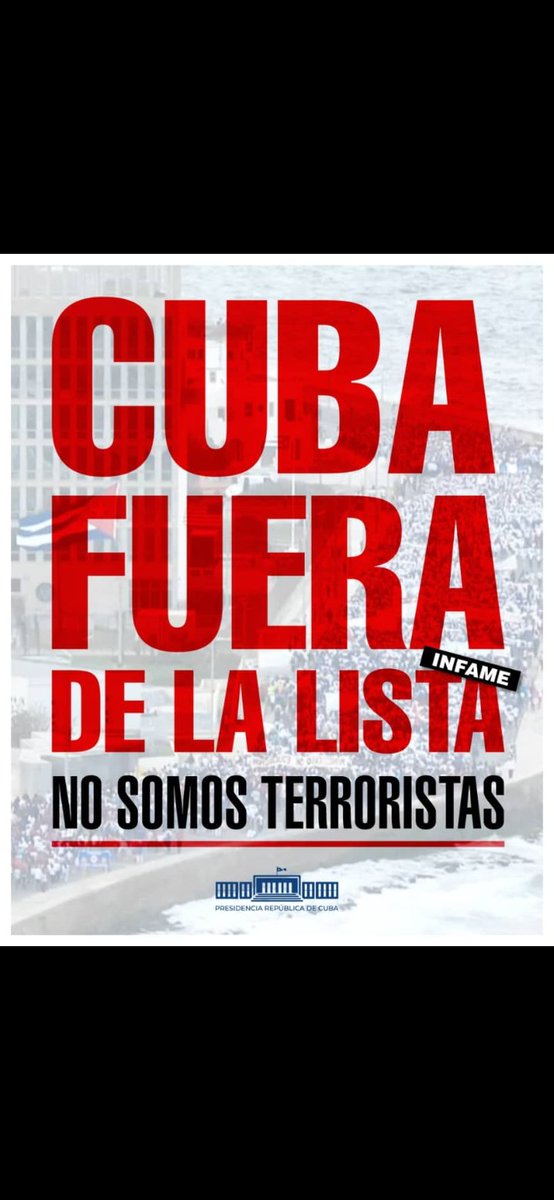 El paso que corresponde es seguir levantando elementos del bloqueo y dejar a los cubanos vivir en paz .
#TumbaElBloqueo 
#UnidosPorCuba 
#EMPAPRenVanguardia