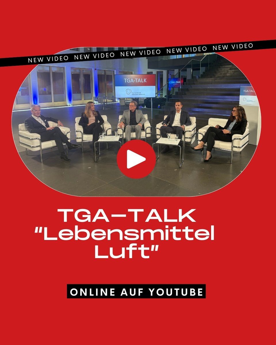 🔵 NEW VIDEO 🔵 
TGA-Talk: #Lebensmittel #Luft. Unsere Referentin Technik, Dr.-Ing. Claudia Kandzia diskutierte mit Experten und Expertinnen der #TGA, wie eine hygienische und gesunde #Raumluftqualität #energieeffizient umgesetzt werden kann.
Zum Video: 👉 t1p.de/h8fq5