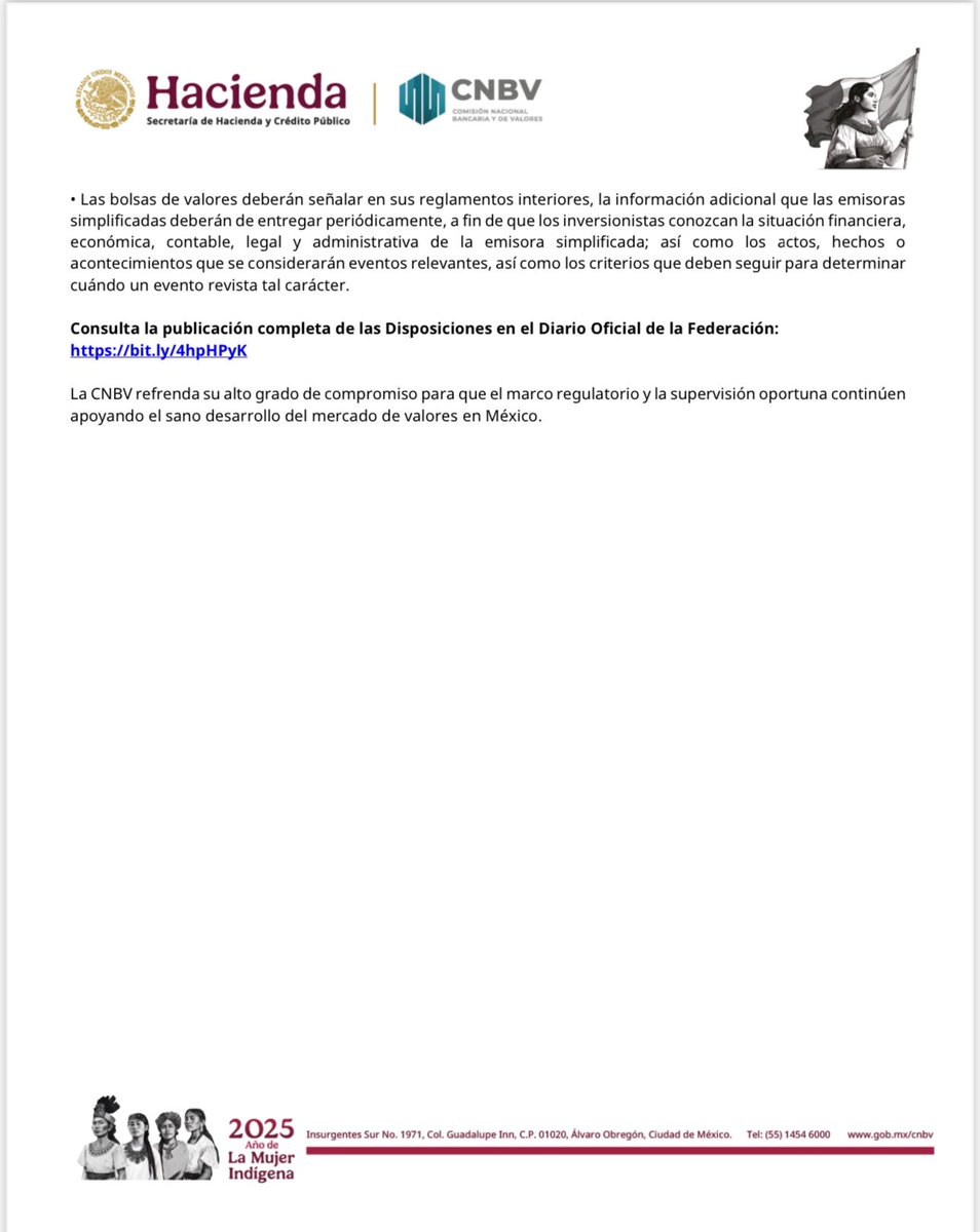 Jesusd_laFuente's tweet photo. Hoy es un día muy importante para el #MercadoDeValores en México, con la publicación en el @DOF_SEGOB de las Disposiciones de Carácter General Aplicables a las Emisoras Simplificadas y los Valores Objeto de Inscripción Simplificada. 

#RegulaciónCNBV 

📄 https://t.co/u1kQMpG5wo https://t.co/PAntYDhQPQ
