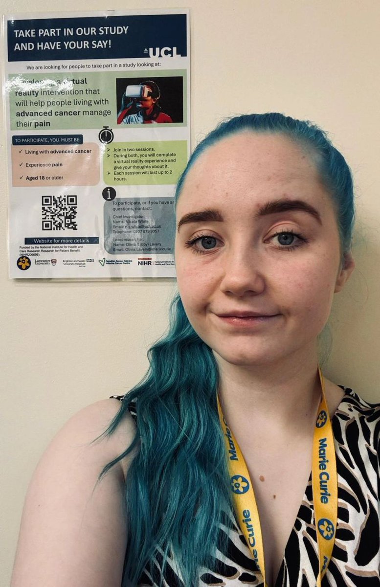 Congratulations to Libby Lavery who today starts her #research nurse role in <a href="/LiverpoolHosp/">Marie Curie Hospice, Liverpool</a> , to develop a virtual reality intervention to help manage pain advanced cancer.

#palliativecare
#cancer
<a href="/mariecurieuk/">Marie Curie</a> 
#hapc
#hpm
