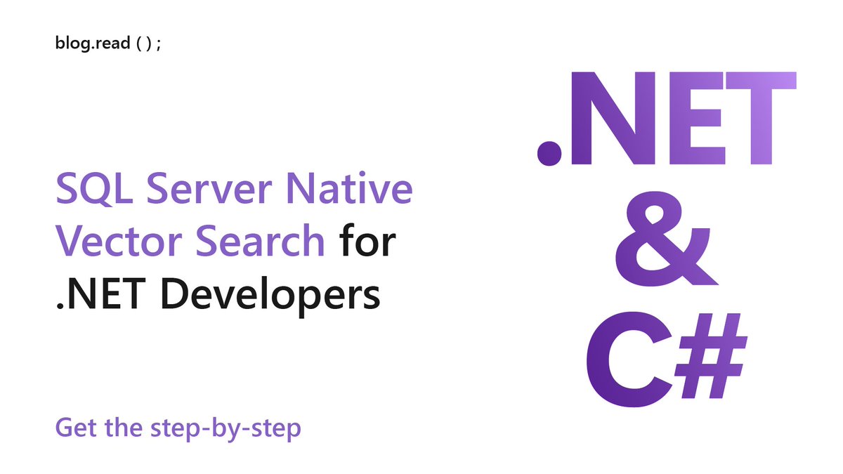 MSAzureDev's tweet image. Think GenAI is just for Python? Think again! Dive into a recent blog post to discover how #dotNET and C# can build powerful GenAI solutions with #SQLServer's native vector search. Get the step-by-step here ➡️📖 msft.it/6019o4miX