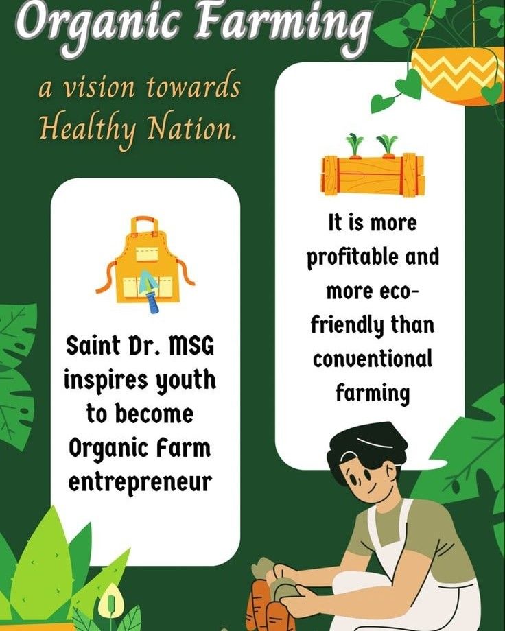 SachinGulati25's tweet photo. Saint Dr Gurmeet Ram Rahim Singh Ji Insan says that farmers should do #OrganicFarming as it increases the yield and it does not harm the environment.
#OrganicFarmingTips #GrowOrganic
#AdvanceAgriculture #FarmingTips #ProductiveFarmingTips
#EasyFarmingTips
Saint Dr MSG Insan https://t.co/Mlzc8Sa6Dj