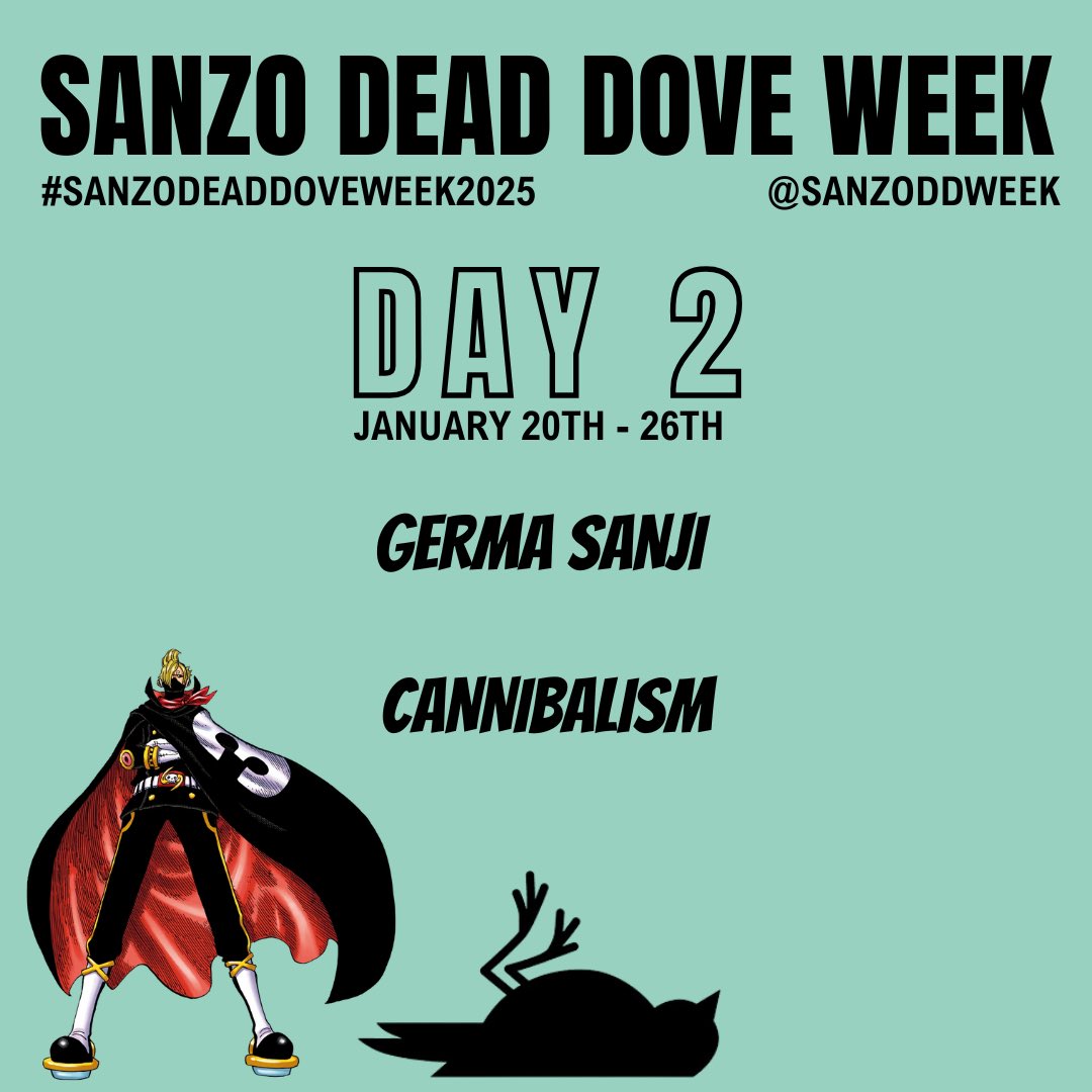 sanzoDDweek's tweet photo. What happens when our favorite cook goes bad ? 😈

🩸6️⃣6️⃣🩸6️⃣6️⃣🩸6️⃣6️⃣🩸

DAY 2

Germa Sanji / cannibalism 

#sanzodeaddoveweek2025

(Don’t forget to @ us so we can share your works 🥰) https://t.co/nNc9oSo769