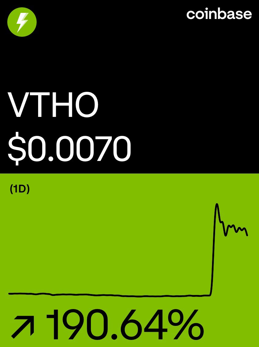 Just wait until people learn that $VTHO is generated by $VET 📈