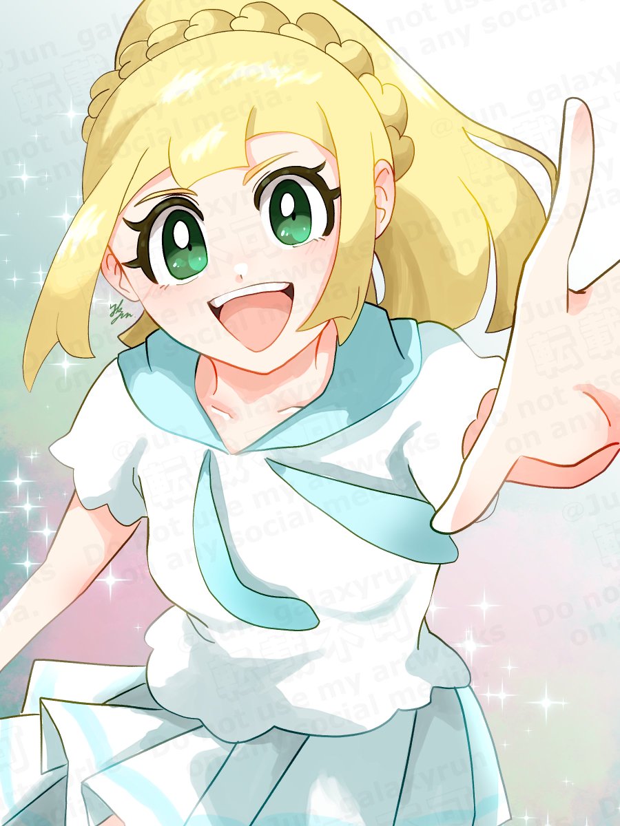 リーリエ(ポケモン) 「リーリエ/Lillie ちょっと早いけどバトルパートナーズおめでとう! #ポケモ」|高梨ジュンのイラスト