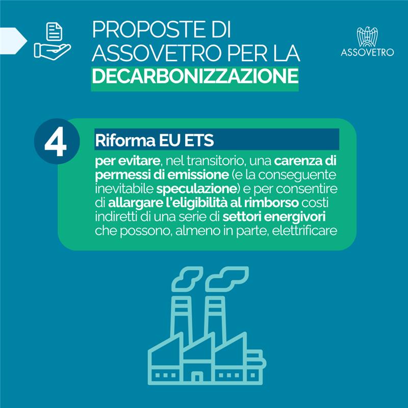 Tra i sostegni necessari al cambiamento del processo produttivo una riforma mirata dell’EU ETS non solo garantirebbe la stabilità del sistema, ma favorirebbe anche l'adozione di soluzioni tecnologiche più sostenibili, cruciali per la decarbonizzazione industriale.