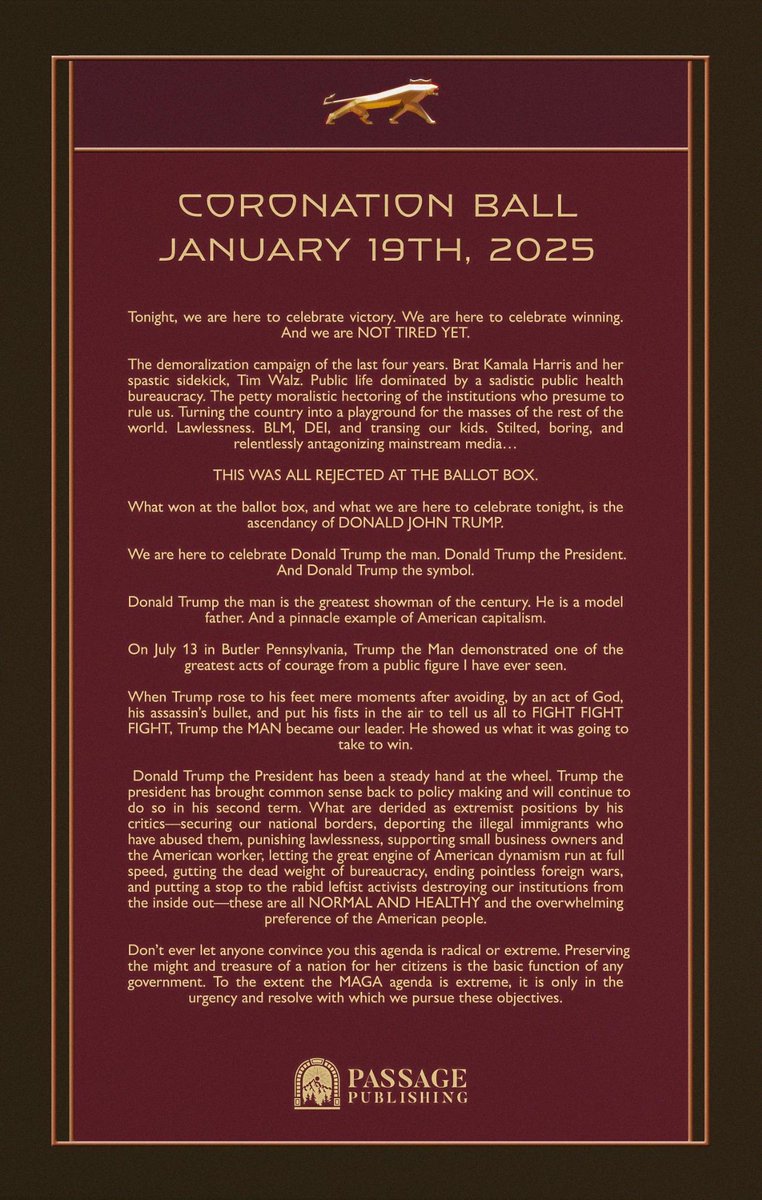 L0m3z's tweet image. The Coronation Ball was the biggest event @PassagePress has thrown to date. We packed the Watergate Hotel with 600 MAGA patriots to celebrate President Trump. 

Below is my speech from the event. 

It was an incredible night. Thank you to everyone who came, dressed to the nines,…