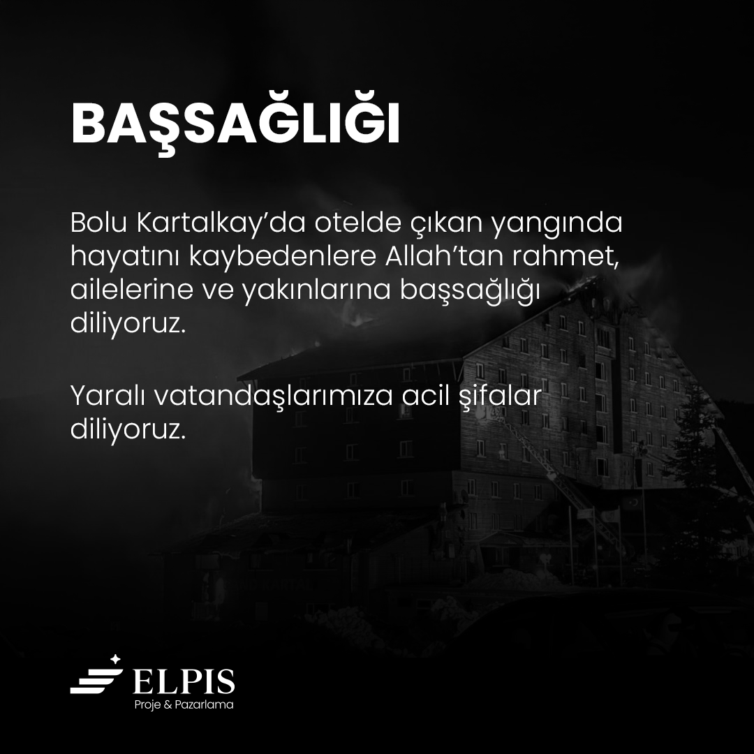 Yangında hayatını kaybedenlere Allah’tan rahmet, yaralı vatandaşlarımıza acil şifalar diliyoruz. 

#Bolu