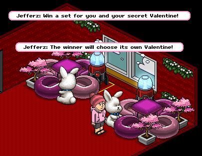 A New GiveAway! Since it's almost Valentine, i decided to host a secret Valentine.
Winner of this Giveaway can choose its own valentine who get's another set [thats why there are two sets].

To enter; Like this post.
Retweet and tag your [notso] Secret valentine.
#HabboOrigins