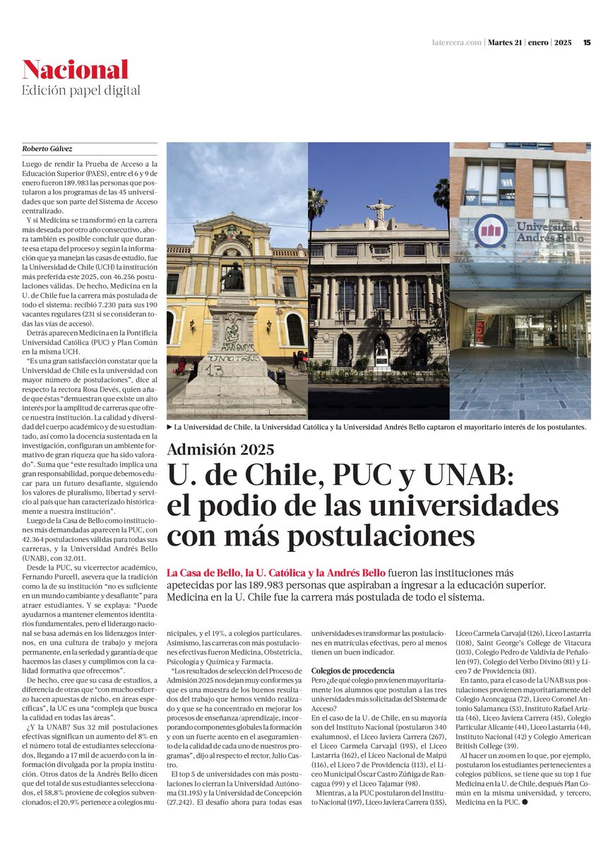 Red Universitaria G9 (@universidadesg9) on Twitter photo 🟡"Aumento histórico" de estudiantes seleccionados por Ues. tras rendir #PAES fue reportado por <a href="/Mineduc/">Ministerio de Educación</a>
🗞️En prensa <a href="/ucatolica/">Universidad Católica</a> y <a href="/usantamaria/">USM</a> destacan con mayor número de puntajes máximos PAES seleccionados
🗞️#UC y <a href="/udeconcepcion/">Universidad de Concepción</a>, están en Top 5 con + postulaciones del sistema. 🟡"Aumento histórico" de estudiantes seleccionados por Ues. tras rendir #PAES fue reportado por <a href="/Mineduc/">Ministerio de Educación</a>
🗞️En prensa <a href="/ucatolica/">Universidad Católica</a> y <a href="/usantamaria/">USM</a> destacan con mayor número de puntajes máximos PAES seleccionados
🗞️#UC y <a href="/udeconcepcion/">Universidad de Concepción</a>, están en Top 5 con + postulaciones del sistema.