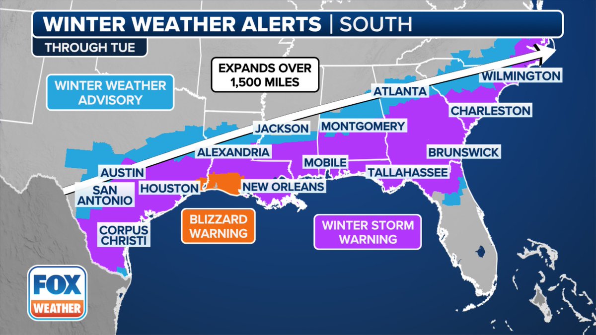 PaulFox13's tweet photo. #Blizzard warning for coastal Texas and Louisiana was definitely not on my 2025 bingo card.
This is the first time on record a blizzard warning has been issued for the Gulf of Mexico coastline. https://t.co/QdAtWjga6b