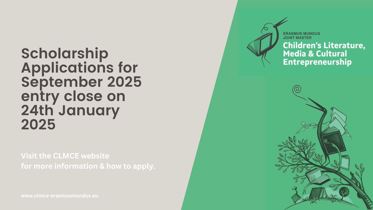 CLMCE (@intmastclmc) on Twitter photo Scholarship applications for the EMJM CLMCE programme for 2025/26 entry close on Friday 24th January 2025.
Apply now: clmce-erasmusmundus.eu
@EvelynArizpe
<a href="/ILoveCopyright/">Prof Melanie Ramdarshan Bold</a>
<a href="/UofGEducation/">School of Education</a>
<a href="/Erasmus_Mundus/">Erasmus Mundus Association (EMA)</a>
<a href="/AarhusUni/">Aarhus Universitet</a>
<a href="/TilburgU/">Tilburg University</a>
<a href="/uniwroc/">UNIWROC</a>
<a href="/NantesUniv/">Nantes Université</a> Scholarship applications for the EMJM CLMCE programme for 2025/26 entry close on Friday 24th January 2025.
Apply now: clmce-erasmusmundus.eu
@EvelynArizpe
<a href="/ILoveCopyright/">Prof Melanie Ramdarshan Bold</a>
<a href="/UofGEducation/">School of Education</a>
<a href="/Erasmus_Mundus/">Erasmus Mundus Association (EMA)</a>
<a href="/AarhusUni/">Aarhus Universitet</a>
<a href="/TilburgU/">Tilburg University</a>
<a href="/uniwroc/">UNIWROC</a>
<a href="/NantesUniv/">Nantes Université</a>